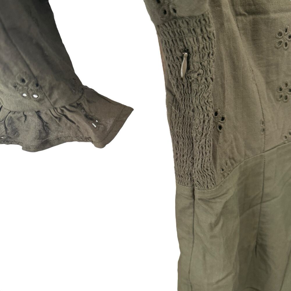 Tuckernuck HYACINTH HOUSE Regina Ruffle Midi Dress Olive Green Size S - Picture 14 of 14